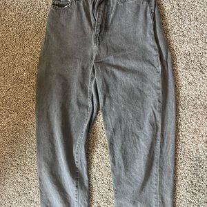 Dark Grey Ultra High Waist Loose Mom Jeans Size 2